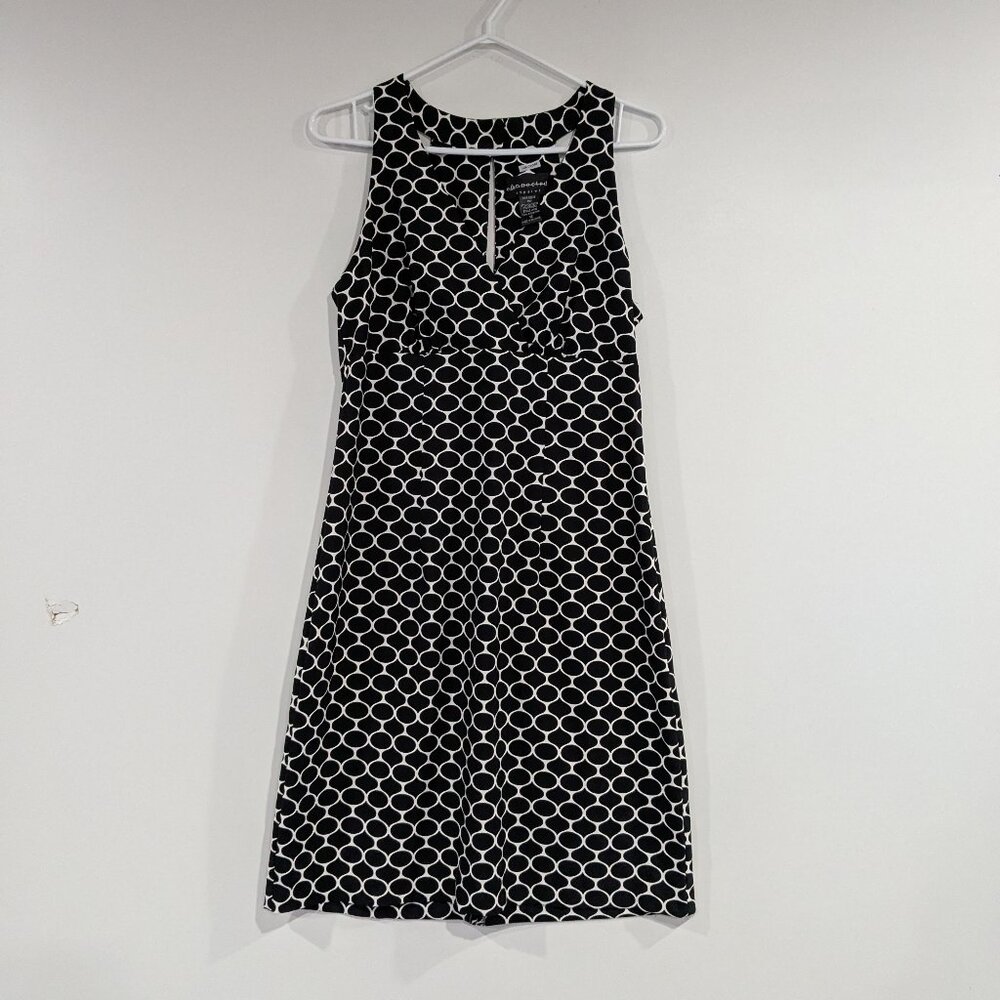 Connected Apparel Halter Style Midi Dress Black White Size 12